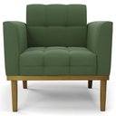 Ver imagem 6 de Poltrona Decorativa Base Madeira Castanho Ana Suede Verde - Ibiza