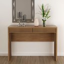 Ver imagem 1 de Buffet Aparador Ripado Sala de Jantar 120cm 2 Gavetas Tóri Amêndoa T02-D'Rossi