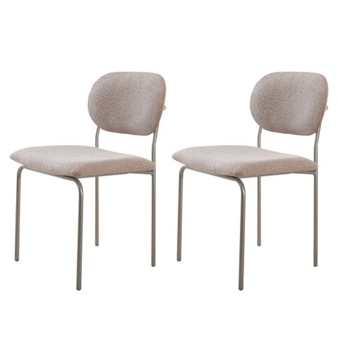 Conjunto com 2 Cadeiras Metal Marchezine Moderna Mobilia