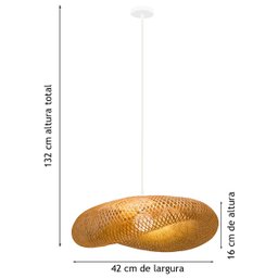Luminária Lustre Pendente Bambu Candel Moderno de Teto com Soquete E27 Bivolt para Sala e Cozinha - 4 Luminária Lustre Pendente Bambu Candel Moderno de Teto com Soquete E27 Bivolt para Sala e Cozinha - 4