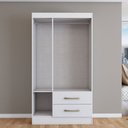 Ver imagem 5 de Guarda-roupa Solteiro Florença 3 Portas 2 Gavetas com Espelho Branco - Pnr Móveis