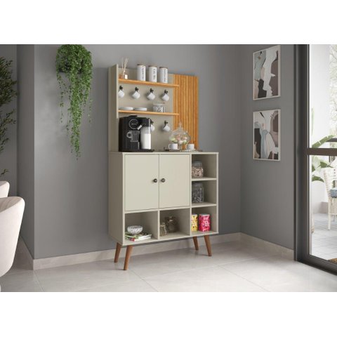 Cantinho do Café Aur Estilo Retrô Cor Off White / Cinamomo