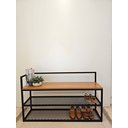 Ver imagem 4 de Banco Sapateira Estilo Industrial Ferro com Mdf 100cm