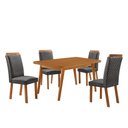 Ver imagem 2 de Mesa de Jantar Copper 120cm Tampo MDF Laminado Canto Copo e 4 Cadeiras Lorena