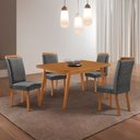 Ver imagem 1 de Mesa de Jantar Copper 120cm Tampo MDF Laminado Canto Copo e 4 Cadeiras Lorena