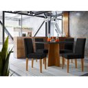 Ver imagem 2 de Mesa de Jantar Ambiente Anitta 120x80 Cm com Vidro Ype Preto e 4 Cadeiras Ana Veludo Preto