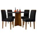Ver imagem 1 de Mesa de Jantar Ambiente Anitta 120x80 Cm com Vidro Ype Preto e 4 Cadeiras Ana Veludo Preto