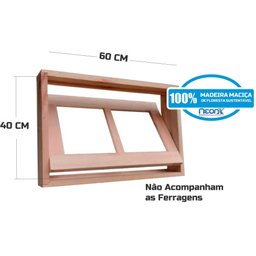 Janela Basculante Vitrô 40x60x14 Cm para Dois Vidros Eucalipto Neonx - 2