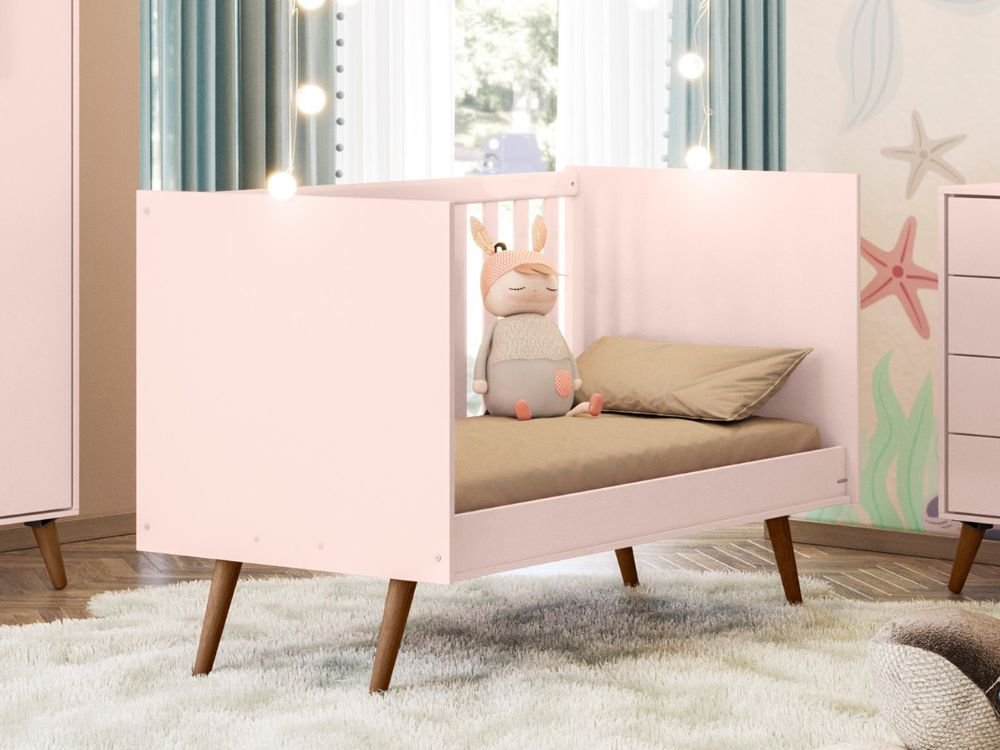 Berco Americano Mini Cama Rosa Retrô Q Encanto - 4