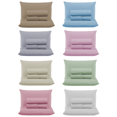 Kit Roupa Cama Queen 100% Algodão 4 Peças Percal 300 Fios Hotel Pousada:verde Bebe