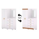 Ver imagem 5 de Guarda Roupa Cômoda com Espelho 120cm Rita Flex Branco V02 - Mpozenato