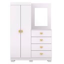 Ver imagem 7 de Guarda Roupa Cômoda com Espelho 120cm Rita Flex Branco V02 - Mpozenato