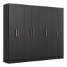 Guarda-roupa Casal 8 Portas 4 Gavetas Paris Preto - 1