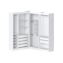 Ver imagem 2 de Guarda-Roupas Closet Modulado Roupeiro de Canto L sem Portas 6 Gavetas Sapateira Versatille Yescasa