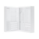 Ver imagem 2 de Guarda-Roupas Closet Modulado Roupeiro de Canto L sem Portas 6 Gavetas Sapateira Versatille Yescasa