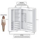 Ver imagem 3 de Guarda-Roupas Closet Modulado Roupeiro de Canto L sem Portas 6 Gavetas Sapateira Versatille Yescasa