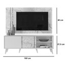 Ver imagem 3 de Bancada com Painel Para TV Até 65'' Cronos - Madetec - Calacata/Off White