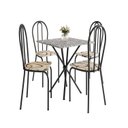 Ver imagem 2 de Conjunto sala de Jantar Mesa Quadrada 70cm Tampo Granito com 4 Cadeiras Leia