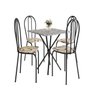 Conjunto sala de Jantar Mesa Quadrada 70cm Tampo Granito com 4 Cadeiras Leia - 2