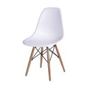 Ver imagem 1 de Cadeira Jantar Eames Eiffel Pés de Madeira com Assento Branco