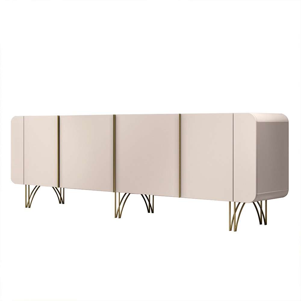 Aparador Buffet para Sala de Estar Lotus 220 Cm H01 Off White Clique Chique - 1