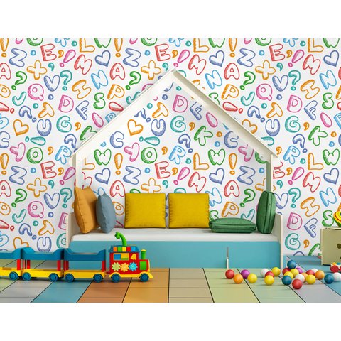 Papel de Parede Infantil - Letras Divertidas Arte Destaque 3,50 Metros