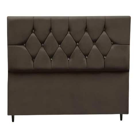 Cabeceira Estofada Cama Box Solteirão 100 Cm Suede Dubai:marrom