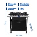 Ver imagem 4 de Fogão Industrial 2 Bocas 30x30 Baixa Pressão P5 com Forno JCN