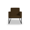 Ver imagem 3 de Kit 02 Poltronas Moderna Courino 3 Cores- Base Ferro Preto - Marrom