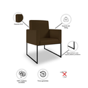 Ver imagem 5 de Kit 02 Poltronas Moderna Courino 3 Cores- Base Ferro Preto - Marrom