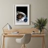 Quadro Gatinho Astronauta - 60x48cm:madeira Branca - 2