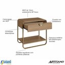Ver mais imagens de Mesa de Cabeceira 60cm Luna Orgânica 1 Gaveta Pé Metal - Artesano