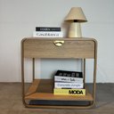 Ver imagem 4 de Mesa de Cabeceira 60cm Luna Orgânica 1 Gaveta Pé Metal - Artesano