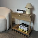 Ver imagem 5 de Mesa de Cabeceira 60cm Luna Orgânica 1 Gaveta Pé Metal - Artesano