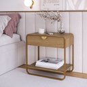 Ver imagem 7 de Mesa de Cabeceira 60cm Luna Orgânica 1 Gaveta Pé Metal - Artesano
