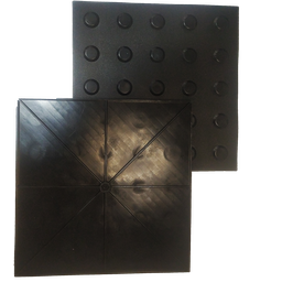 KIT 10 PÇS PISO TÁTIL ALERTA PVC 25X25 ARGAMASSADO PRETO - 2