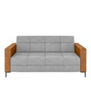 Ver imagem 5 de Sofá Living Decorativo Houston 2 Lugares 180cm Pés em Metal Linho/pu Cinza Escuro/ Caramelo G33 - Gr