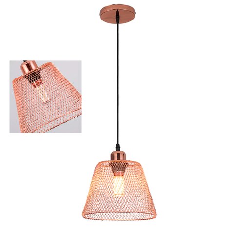 Lustre Cupula Abajur Casa Sala Quarto Copa Decoraçao Pendente Teto Metal Aramado Luz Lampada Ilumina