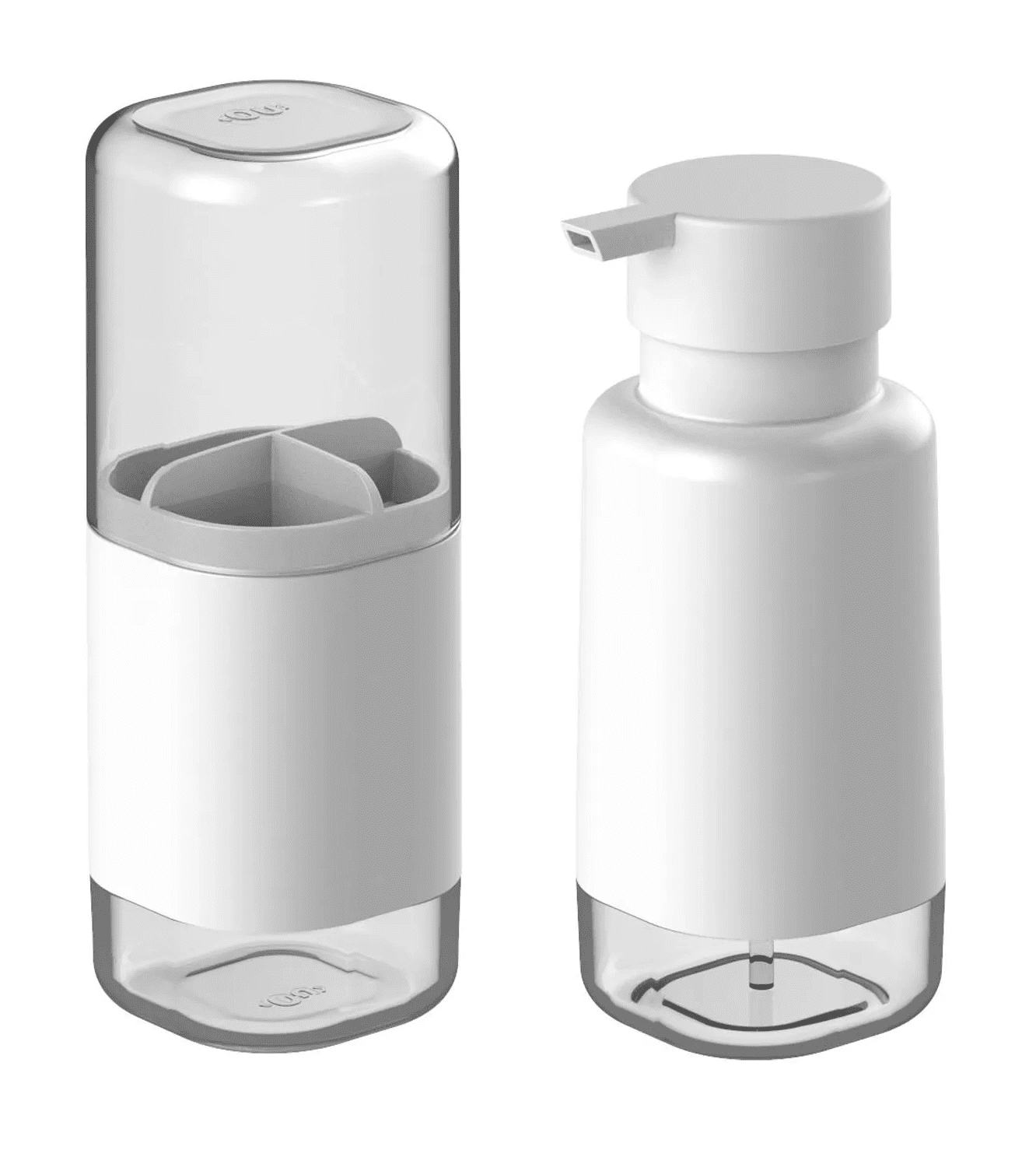 Kit Banheiro Lavabo Dispenser Sabonete Liquido Porta Escova:branco