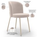 Ver imagem 4 de Kit 6 Cadeiras Sala de Jantar Estofada Gavi Arena L02 Suede Bege - Lyam Decor