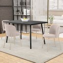 Ver imagem 2 de Kit 6 Cadeiras Sala de Jantar Estofada Gavi Arena L02 Suede Bege - Lyam Decor