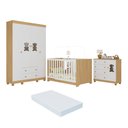 Ver imagem 2 de Quarto de Bebê Completo com Berço Americano 3 em 1 e Colchão Incluso Flor Multimóveis MP4931