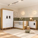 Ver imagem 1 de Quarto de Bebê Completo com Berço Americano 3 em 1 e Colchão Incluso Flor Multimóveis MP4931