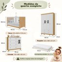 Ver imagem 7 de Quarto de Bebê Completo com Berço Americano 3 em 1 e Colchão Incluso Flor Multimóveis MP4931
