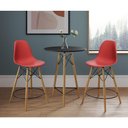 Ver imagem 1 de Mesa Bistrô Eames Eiffel Preta Com 2 Banquetas Vermelhas De Madeira - Cor: Preto