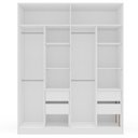 Ver imagem 3 de Roupeiro de 4 Portas e 4 Gavetas Lisboa Branco e Cinza Politorno