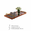 Ver imagem 3 de Bandeja Espelhada Madeira com Alça Dourada