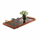 Ver mais imagens de Bandeja Espelhada Madeira com Alça Dourada