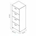 Ver imagem 4 de Gaveteiro para Escritório 4 Gavetas com Chave 46cm New City Calvi/Preto - Gebb Work