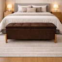 Ver imagem 1 de Banco Recamier Baú Organizador Cristal 1,30m Veludo- Sofatec